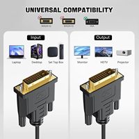 Câble DVI DVI-D Dual Link 24+1 Mâle-Mâle 5M Haute Vitesse pour Moniteur de Jeu PVC Plaqué Or IP67 25V PC DVD Projecteur