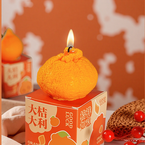 Vela naranja hecha a mano al por mayor, vela moldeadora de frutas, regalo creativo para invitados de boda, vela de Año Nuevo - Product Image 2