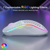 Mouse Óptico para Gaming de 7200 DPI al por Mayor, Mouse Ergonómico RGB con Cable USB para Computadora y Oficina, Ratones para Gamers con Diseño de Panal en Blanco