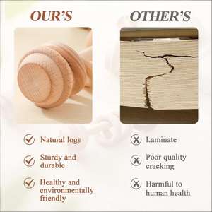 Beukenhouten babyrammelaar met dierenprint - rustgevende grijp- en kauwstaaf voor het doorkomen van tandjes, promotionele speelgoed - Product Image 4