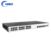 Nuevo Switch Original S5735-L24P4XE-A-V2, 1U, Montaje en Rack, Sin Ventilador, Capa 3, 24xPoE+ Gigabit + 4x10GE SFP+