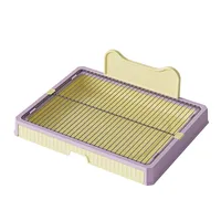 Vassoio per cani rettangolare extra large in metallo con griglia, toilette anti-scaletta per cuccioli, lettiera da 70 cm per cani di taglia piccola, media e grande