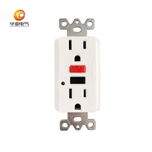 15A/125V GFCI Outlets, Decor GFI Duplex Receptacles with LED Indicator, gfci with cover, ETL Certified, White