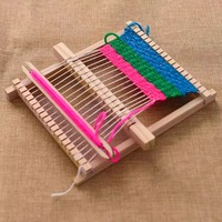 Juego de tablas de tejido de madera, tabla sencilla para tejer lana, kit portátil de material para manualidades para niños