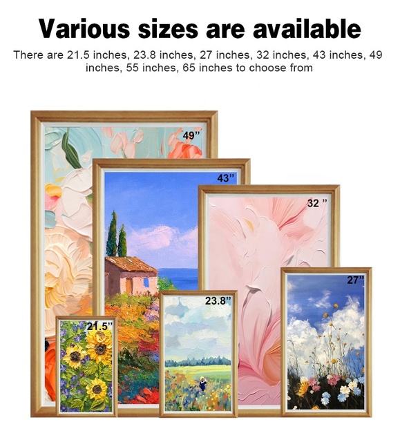 22" to 65" Android Art Frame LCD Digital Signage Screen for Museum Art Galery