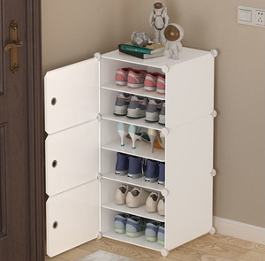 <span class=keywords><strong>Meuble</strong></span> de rangement moderne et économique en plastique blanc, étagères extensibles pour chaussures, idéal pour salon, hôpital, entrepôt - Product Image 2