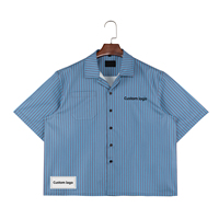 Chemises boutonnées pour hommes personnalisées étiquettes unies décontracté Vintage été imprimé blanc à manches courtes Camp chemises à col cubain