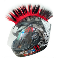 Accessoire de casque de moto à fixation Velcro, coiffe Mohawk décorative pour hommes et femmes motards, directement de l'usine