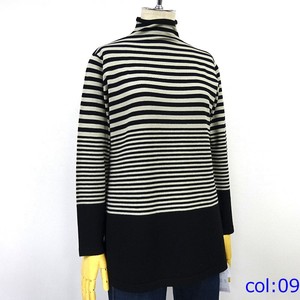 Col de bouteille rayé à manches longues en gros haut de gamme nouveaux vêtements pour femmes hiver 2025 - Product Image 5