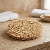 Sous-verres et tapis isolants pour tasses et pots, en loofah naturel, style vintage, résistants à la corrosion, vente en gros, directement de l'usine