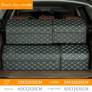 Caja de almacenamiento grande multifuncional de cuero plegable organizador de coche diseño de lujo asiento fácil coche almacenamiento maletero almacenamiento viaje
