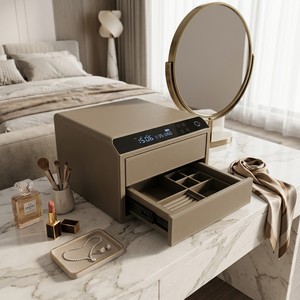 Coffre-fort à bijoux en cuir de luxe JB-safe <span class=keywords><strong>avec</strong></span> serrure <span class=keywords><strong>électronique</strong></span> à empreinte digitale pour un stockage sécurisé antivol des bagues, colliers et objets de valeur - Product Image 4