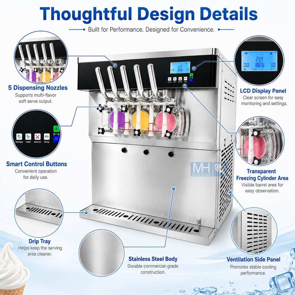 Commercial Automatic New Ice Cream Maker High Capacity Stainless Steel ...