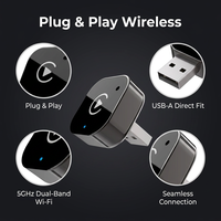Adaptateur universel sans fil 2-en-1 CarPlay et Android Auto avec fonction Street Control et Bluetooth 5.0 portable
