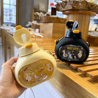 Tasse à ventouse Canard Jaune 650ML, Mignonne, Dessin Animé, Kawaii, pour Enfants, à Boire Directement, Bandoulière, Design Attrayant, Tasse Bébé