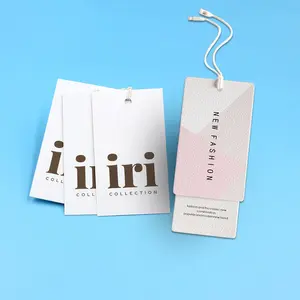 Custom Luxury Clothing Swing Tags Transparent Frosted PVC String Brand Logo Shape Foil Technics Washable Hang Tag Clothes