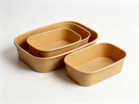 Bols jetables avec couvercle, fabrication en usine, contenants en papier, bols à salade de 8 oz à 68 oz, bol rond en papier kraft pour l'emballage alimentaire