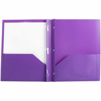 Lot de 10 classeurs en plastique robuste à deux poches avec 3 attaches métalliques pour fournitures scolaires, logo personnalisé, vente en gros