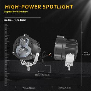 Projecteur LED haute puissance <span class=keywords><strong>pour</strong></span> véhicules tout-terrain et motos modifiées, système d'éclairage étanche bicolore 3 pouces en forme de <span class=keywords><strong>gourde</strong></span> - Product Image 4