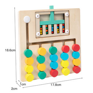 Jeu de puzzle éducatif en bois pour enfants, labyrinthe d'apprentissage cognitif à 5 couleurs, pour garçons et filles de 5 à 7 <span class=keywords><strong>ans</strong></span> - Product Image 2