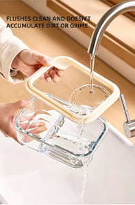 Boîte de conservation alimentaire en verre transparent, écologique, durable, portable et chauffable, avec couvercle en silicone, idéale pour la conservation des aliments et les cadeaux - Product Image 2
