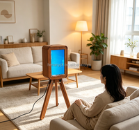 Photomaton instantané en bois avec écran tactile de 18,5 pouces, double face, en chêne, avec verre trempé, Wi-Fi, iPad, appareil photo reflex numérique