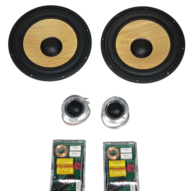 Aluminium Cone 6.5-Inch 2-Way Car Audio Speaker: Midrange Bass Woofer and Dome Tweeter