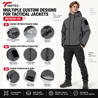 Veste technique tactique d'extérieur, imperméable, coupe-vent, à capuche, unisexe, tissu ripstop durable, veste de randonnée en montagne