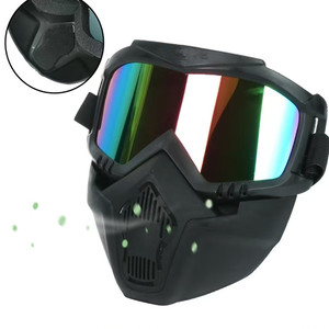 YSMLE Anti-buée UV400 Sport cyclisme lunettes de soleil coupe-vent <span class=keywords><strong>noir</strong></span> <span class=keywords><strong>masque</strong></span> facial pour motocross en plein air et <span class=keywords><strong>moto</strong></span> lunettes colorées - Product Image 2