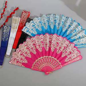 Nouveau design, grand éventail pliant lumineux en bambou, éventail décoratif pour rave, éventails en papier pour fête - Product Image 1