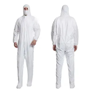 לבן להגן על בטיחות חד פעמי isol שמלת בגדים לא ארוג סרבל חליפות לעבודה