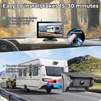 Caméra DVR sans fil magnétique 4x 1080P à charge solaire avec moniteur BSD 10'' pour camion/bus/camping-car/remorque/chariot élévateur