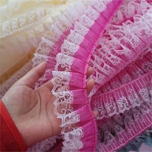 Pita renda bordir organza berlipit 5cm, aksesoris pakaian DIY, hiasan, untuk kostum, sprei, jahitan, dan hiasan tekstil. - Product Image 1