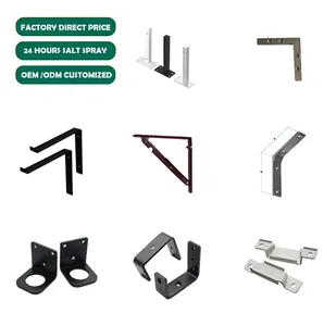 OEM Custom Heavy Duty Wall Mounted Industrial Metal Shelf Supports Black Iron Square Floating Shelf Brackets