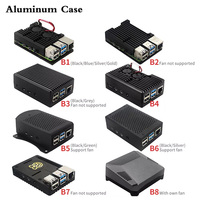 Raspberry Pi 4 Model B Kits Boîtier en aluminium à double ventilateur avec adaptateur secteur pour carte SD de 32 Go Dissipateurs thermiques pour l'éducation et les cartes de fabrication