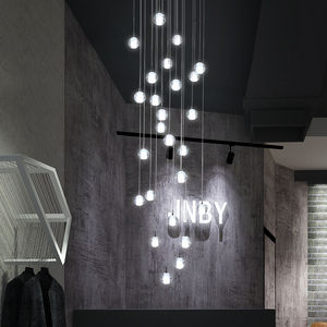 Lustre moderne en cristal, luminaire de plafond LED de luxe pour hall d'hôtel, atrium, éclairage commercial, luminaire suspendu - Product Image 1