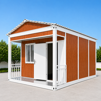 Vente directe d'usine, nouvelle conception de maison miniature en conteneur avec clôture, maison en conteneur à toit triangulaire