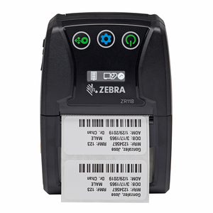 Imprimante thermique d'étiquettes de reçus de codes-barres mobiles Zebra ZR118 Mini 203 dpi, papier autocollant, batterie rechargeable, WiFi / en stock - Product Image 6