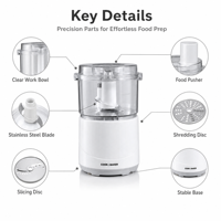 Nuevo Diseño 3 en 1 Mini Picadora Eléctrica de Verduras, Procesador de Alimentos para Cocina Casera, Cortador de Verduras, Cebollas, Frutas y Alimentos