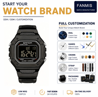 Montre numérique sportive lumineuse étanche, personnalisable OEM, professionnelle, moderne, raffinée et sophistiquée pour un style de vie actif
