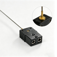 Capteur de température avec mini-prise de type J Thermocouple 0-750 ℃   Bras blindé flexible avec prise noire pour le contrôle des fours industriels