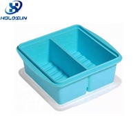 Boîte à lunch scolaire pour enfants en silicone de qualité alimentaire, style nordique, à 2 compartiments, résistante aux fuites, compatible avec le micro-ondes, couleur personnalisée, chauffable