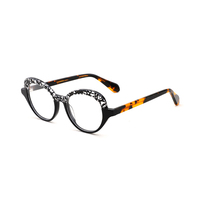 Montures optiques transparentes colorées en acétate, lunettes rondes vintage, montures de lunettes pour femmes, lunettes de prescription en gros