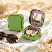 Pochette à maquillage portable personnalisée avec miroir, mini pochette à rouge à lèvres, sac cosmétique de voyage, petite pochette de rangement pour femmes