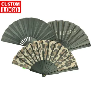 Good Quality Custom Large Paper Hand Fan Wood Ribs Hand Held Fan Folding Fan For Promotion