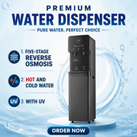 Distributeur d'eau chaude et froide intelligent à grande capacité avec osmose inverse à 5 étapes et UV, machine à eau potable directe pour le bureau