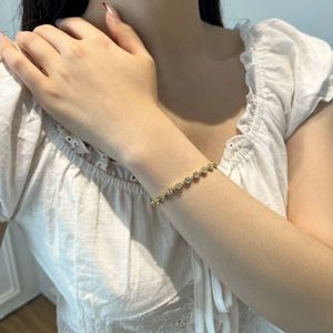 Dylam Elegance Fashion Fine Women Jewelry Accessories 18K Gold Plated S925 Silver 5A Cubic Zirconia Tennis <b>Bracelets</b> - Product Image 2