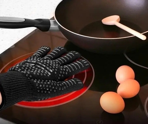 Printed Heat Resistant Waterproof Kitchen Oven Mitt BBQ Grill Gloves Dishwasher Safe Food Grade Durable Eco-Friendly - Product Image 4