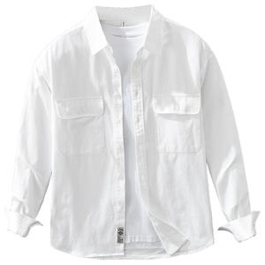 قمصان عمل مقاومة للتجاعيد وقابلة للتنفس بجيبين على الصدر، متعددة الاستخدامات من مزيج القطن، قابلة للتخصيص للرجال، طلبات بالجملة سريعة - Product Image 5