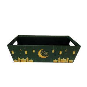 Custom Muslim Eid Ramadan Kareem Design Cardboard Paper Gift Sets Basket Craft Boxes <strong>Tray</strong> <strong>Hamper</strong> - Product Image 6